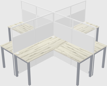 Shared l-shaped cubicles