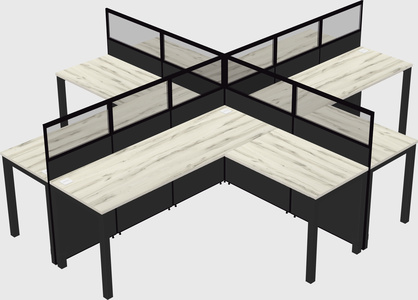 Shared l-shaped cubicles