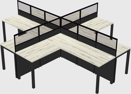 Shared l-shaped cubicles