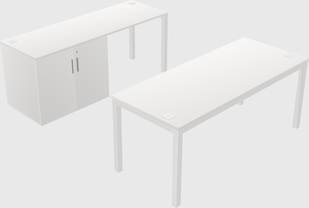 Parallel desk + cabinet
