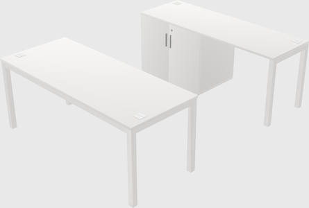 Parallel desk + cabinet