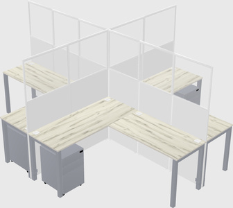 Shared l-shaped cubicles
