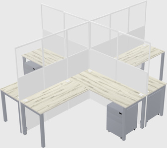 Shared l-shaped cubicles