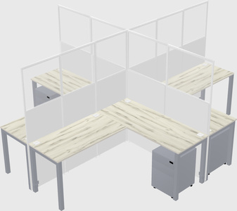 Shared l-shaped cubicles
