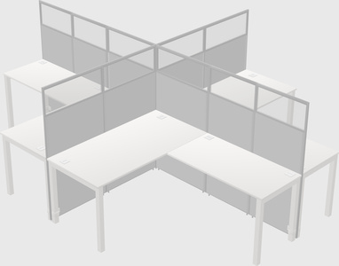 Shared l-shaped cubicles
