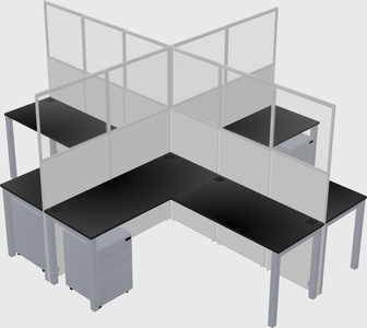 Shared l-shaped cubicles