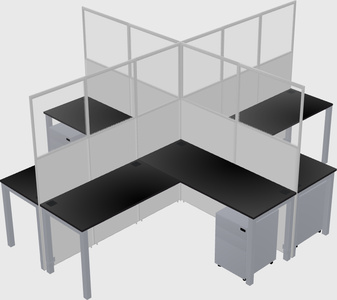 Shared l-shaped cubicles