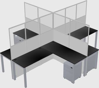 Shared l-shaped cubicles