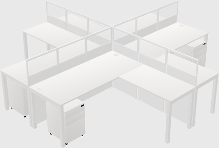 Shared l-shaped cubicles