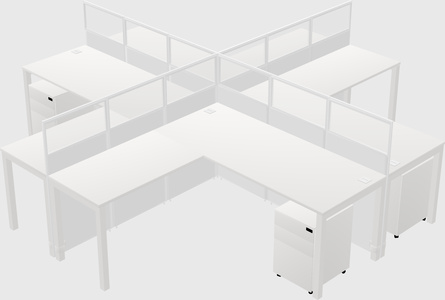 Shared l-shaped cubicles