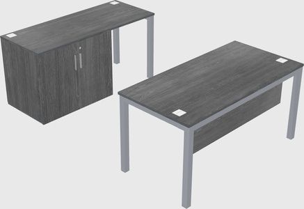 Parallel desk + cabinet