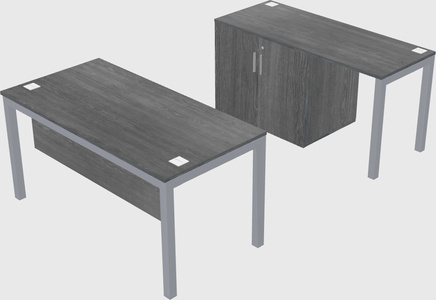 Parallel desk + cabinet