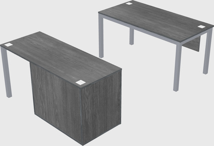 Parallel desk + cabinet