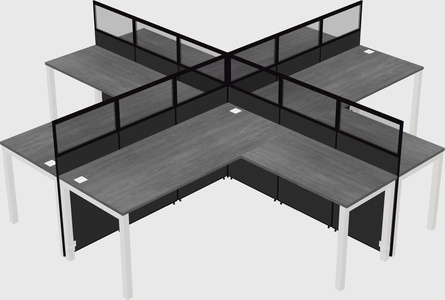 Shared l-shaped cubicles