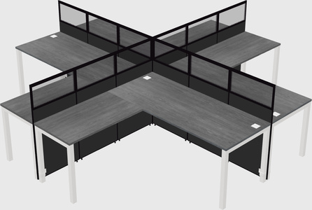 Shared l-shaped cubicles