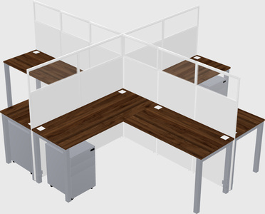 Shared l-shaped cubicles