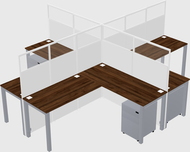 Shared l-shaped cubicles