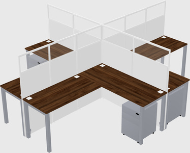 Shared l-shaped cubicles