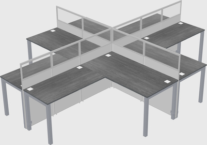 Shared l-shaped cubicles