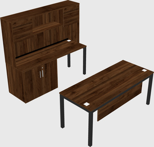 Parallel desk + cabinet