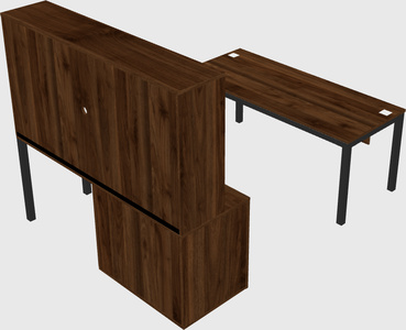 Parallel desk + cabinet