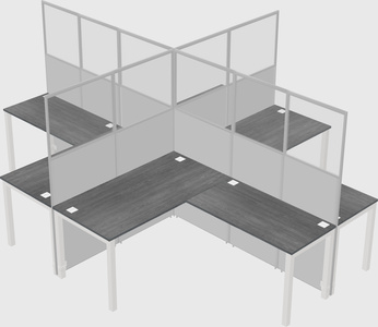 Shared l-shaped cubicles