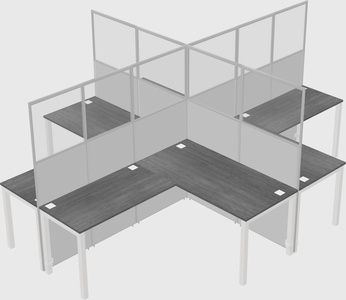 Shared l-shaped cubicles