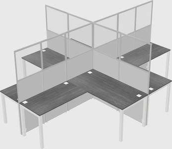 Shared l-shaped cubicles
