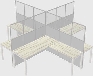 Shared l-shaped cubicles