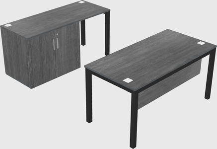 Parallel desk + cabinet