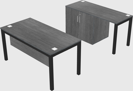 Parallel desk + cabinet