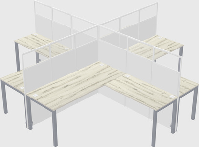 Shared l-shaped cubicles