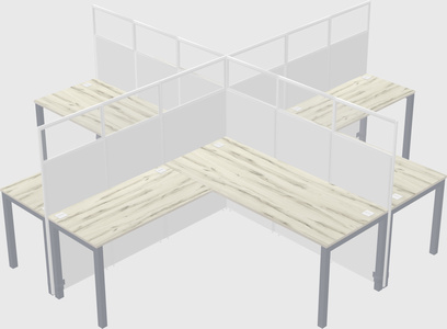 Shared l-shaped cubicles