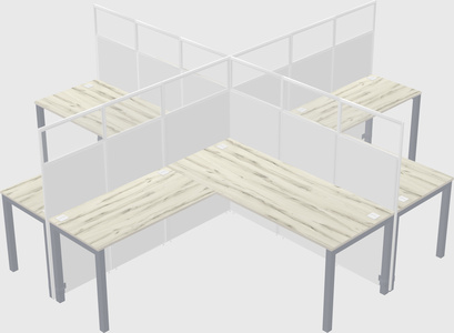 Shared l-shaped cubicles