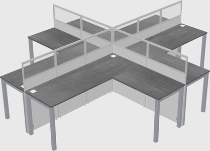 Shared l-shaped cubicles