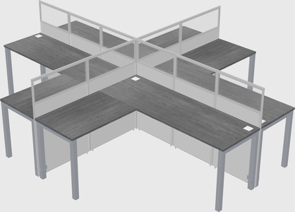Shared l-shaped cubicles