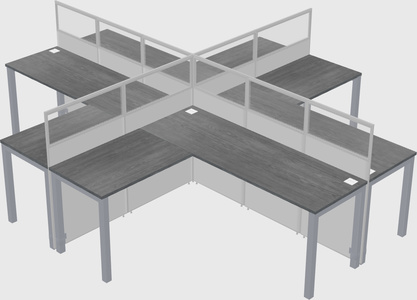 Shared l-shaped cubicles