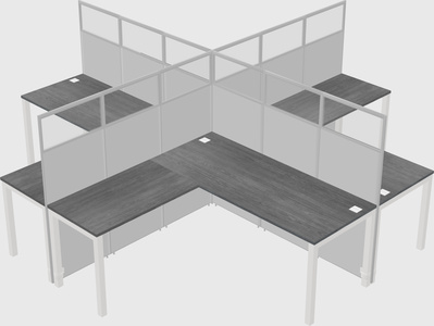 Shared l-shaped cubicles