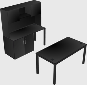 Parallel desk + cabinet