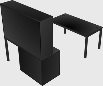 Parallel desk + cabinet
