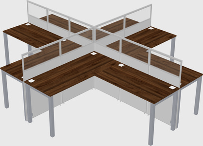 Shared l-shaped cubicles