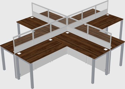 Shared l-shaped cubicles