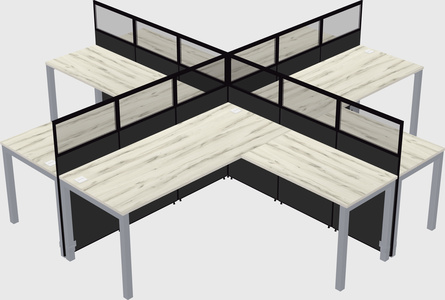 Shared l-shaped cubicles