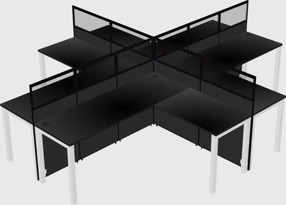 Shared l-shaped cubicles