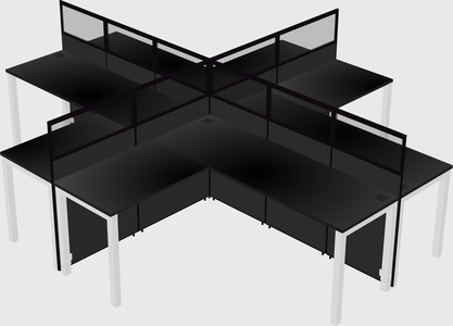 Shared l-shaped cubicles