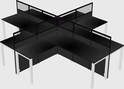 Shared l-shaped cubicles