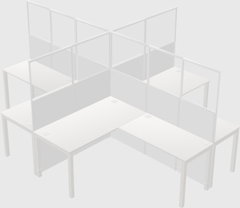 Shared l-shaped cubicles