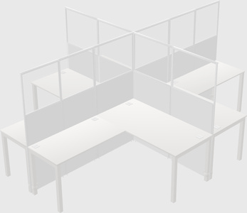 Shared l-shaped cubicles