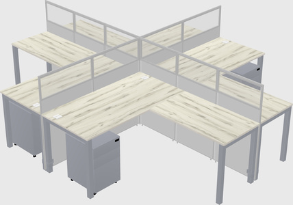 Shared l-shaped cubicles