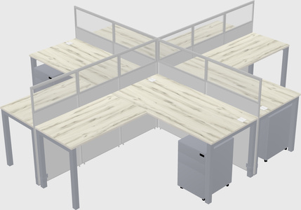 Shared l-shaped cubicles